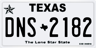 TX license plate DNS2182