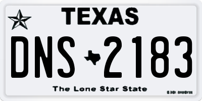 TX license plate DNS2183