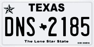 TX license plate DNS2185