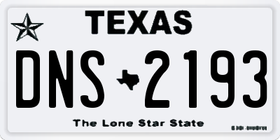 TX license plate DNS2193