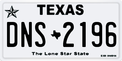TX license plate DNS2196