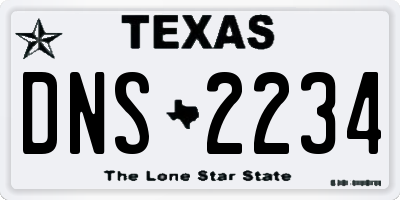TX license plate DNS2234