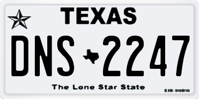 TX license plate DNS2247