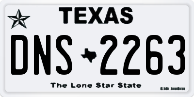 TX license plate DNS2263