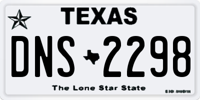 TX license plate DNS2298