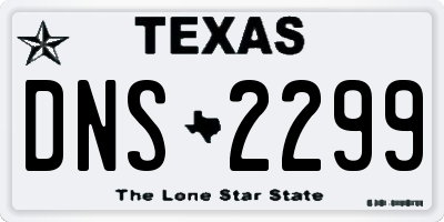 TX license plate DNS2299