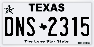 TX license plate DNS2315