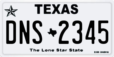TX license plate DNS2345