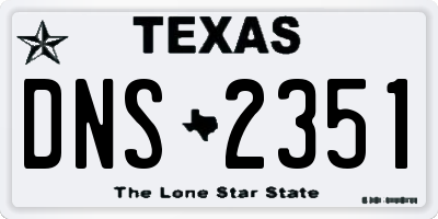 TX license plate DNS2351