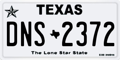 TX license plate DNS2372