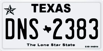 TX license plate DNS2383
