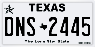 TX license plate DNS2445