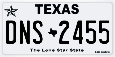 TX license plate DNS2455