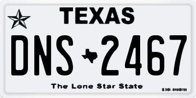 TX license plate DNS2467