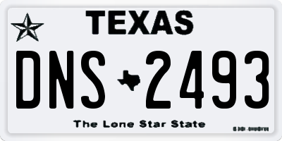 TX license plate DNS2493