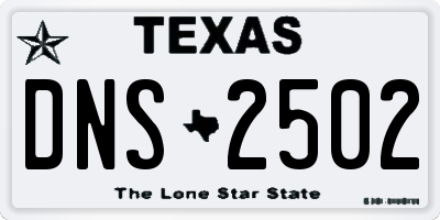 TX license plate DNS2502