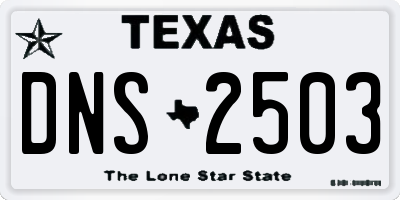 TX license plate DNS2503