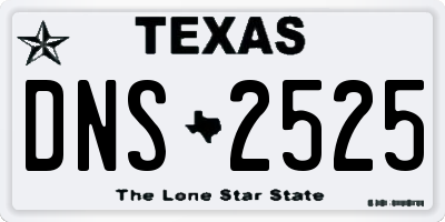 TX license plate DNS2525