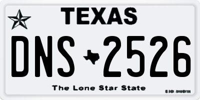 TX license plate DNS2526