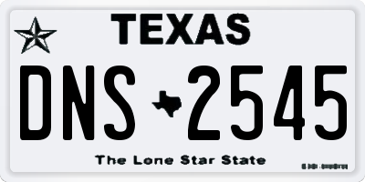 TX license plate DNS2545
