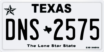 TX license plate DNS2575
