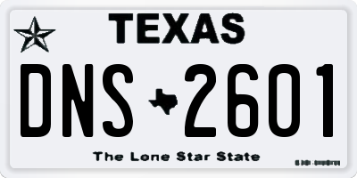 TX license plate DNS2601