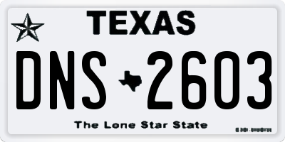 TX license plate DNS2603