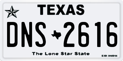 TX license plate DNS2616