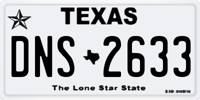 TX license plate DNS2633