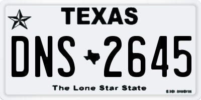 TX license plate DNS2645