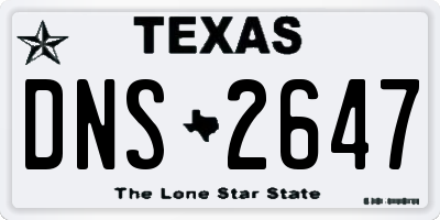 TX license plate DNS2647