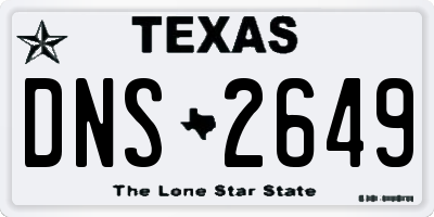 TX license plate DNS2649