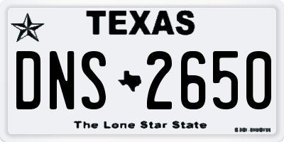 TX license plate DNS2650