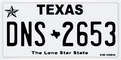 TX license plate DNS2653