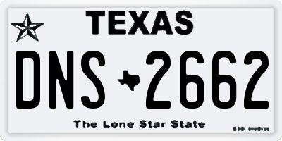 TX license plate DNS2662