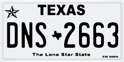TX license plate DNS2663