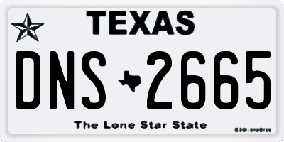 TX license plate DNS2665