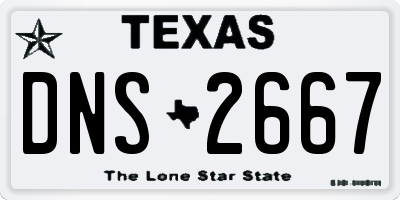 TX license plate DNS2667