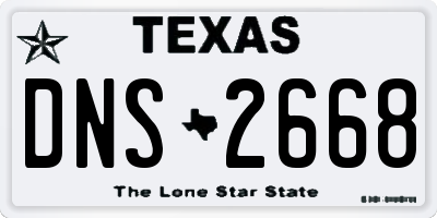 TX license plate DNS2668