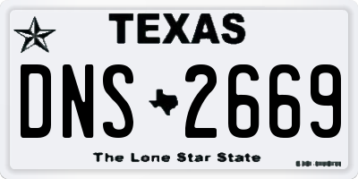 TX license plate DNS2669