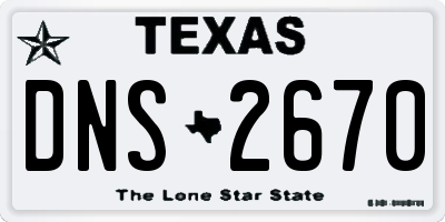 TX license plate DNS2670