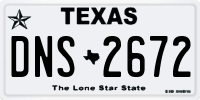 TX license plate DNS2672