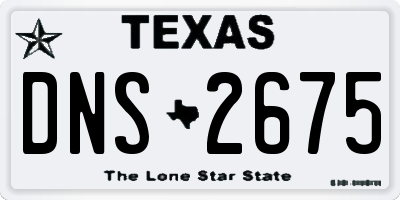 TX license plate DNS2675