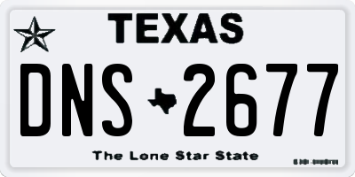 TX license plate DNS2677