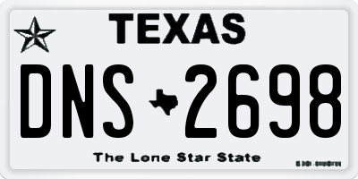 TX license plate DNS2698
