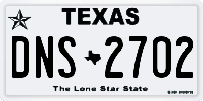TX license plate DNS2702
