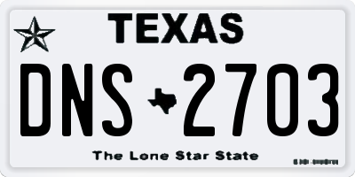 TX license plate DNS2703