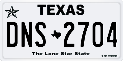 TX license plate DNS2704