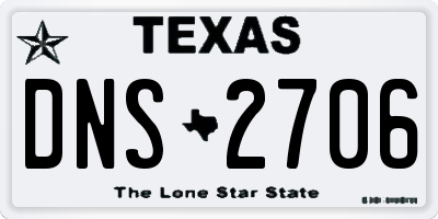 TX license plate DNS2706