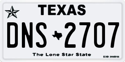 TX license plate DNS2707